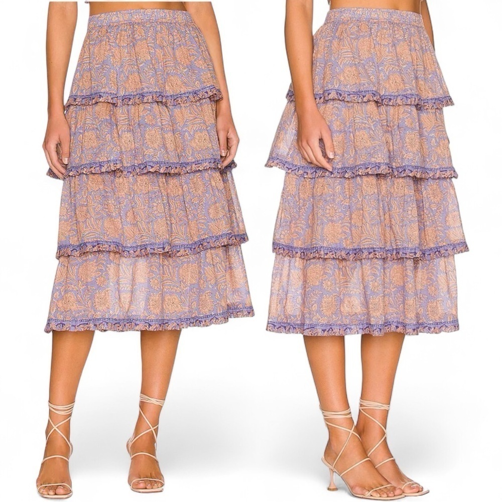 NWT CLEOBELLA Lana Midi Skirt In Purple Size Large